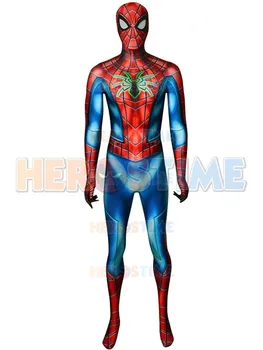 

New Spider Armor MK IV Suit Spider-Man PS4 Games Costume 3D prit Spandex Spider Halloween Cosplay zentai suit For Adult/Kids