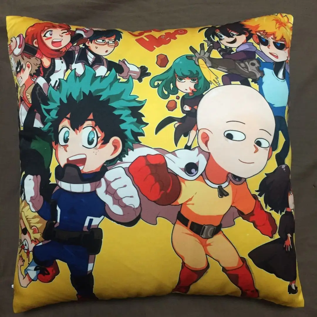 

One Punch Man My Hero Academia Two Side Pillowcases Hugging Pillow Cushion Case Cover Otaku Cosplay Gift New 132