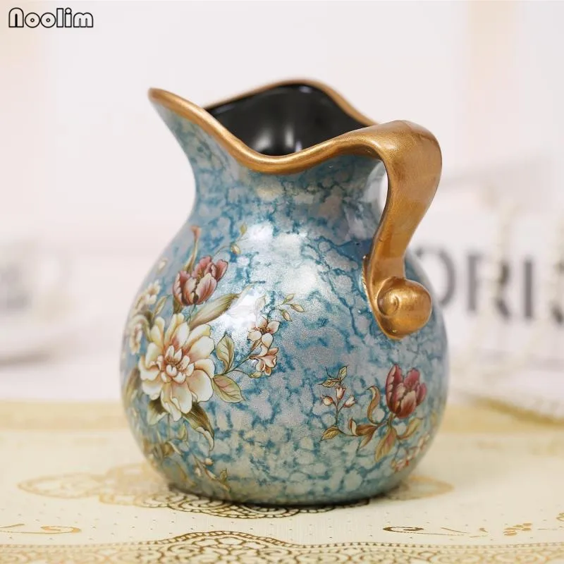 NOOLIM Modern Luxury Simple Mesa of Painting of Flowers and Birds in Vase Ceramic Small Milk Pot Process Home Decoration