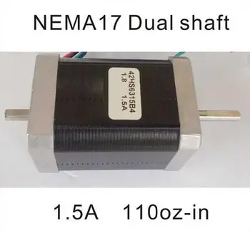 

NEMA 17 Dual Shaft Stepper 110 oz-in Body Length 63mm CE Rohs NEMA17 Motor CNC 3D Printer Motor