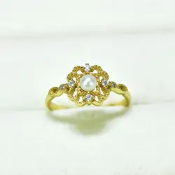 ZHBORUINI 2019 модное кольцо с жемчугом Ювелирные изделия из серебра кольцо в стиле ретро пресноводного жемчуга, кольца из стерлингового серебра