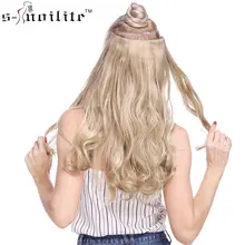 SNOILITE, 24 дюйма, синтетические кудрявые длинные волосы на заколках, цельные волосы для наращивания, наполовину полные волосы, черные, коричневые, красные волосы для женщин