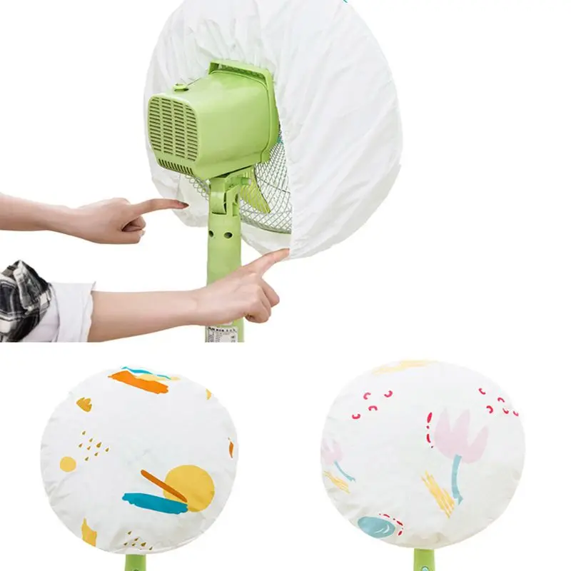 

1PC Electric Fan Anti-dust Cover Leaf Flower Printed Dust Proof Protector Kids Baby Finger Guard Home Dust Cover Random Styles