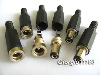 

20 Pair Male & Female Power Jack Plug ID 2.1mm OD 5.5mm