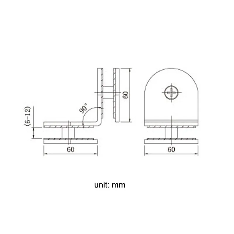90 градусов нержавеющая сталь Польский Стекло угловой зажим для Двусторонняя крепежный разъем DC-1113