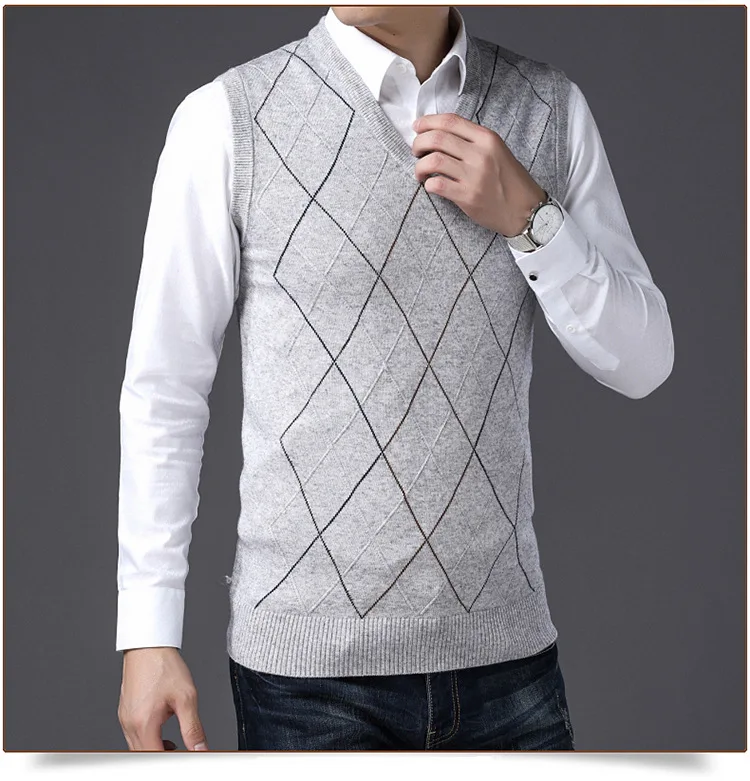 MRMT абсолютно осенне-зимний мужской вязаный свитер жилеты с v-образным вырезом свитер для людей среднего возраста жилет для мужчин Топы вязаный жилет