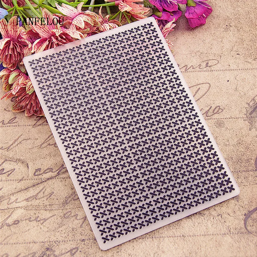 

PANFELOU X Pattern background Embossing folders Plastic For Scrapbooking DIY Template Fondant Cake Photo Album Card Making