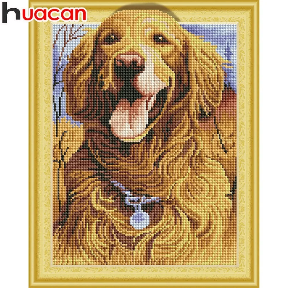 

Huacan 5D Diamond Embroidery Sale Animal Dogs Diamond Painting Rhinestones Cross Stitch Round Drill Mosaic Cartoon Kits Gift