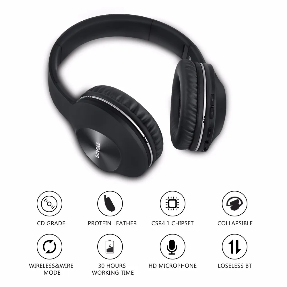 IMice Портативный беспроводной Bluetooth наушники Складная голова с микрофоном для