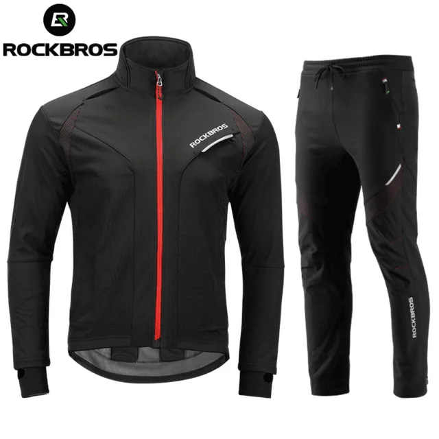 

Cycling Long Sleeve Sets Winter MTB Bike Thermal Fleece Jersey Windproof Reflective Jacket Bicycle Sportswear Cycling Clothings