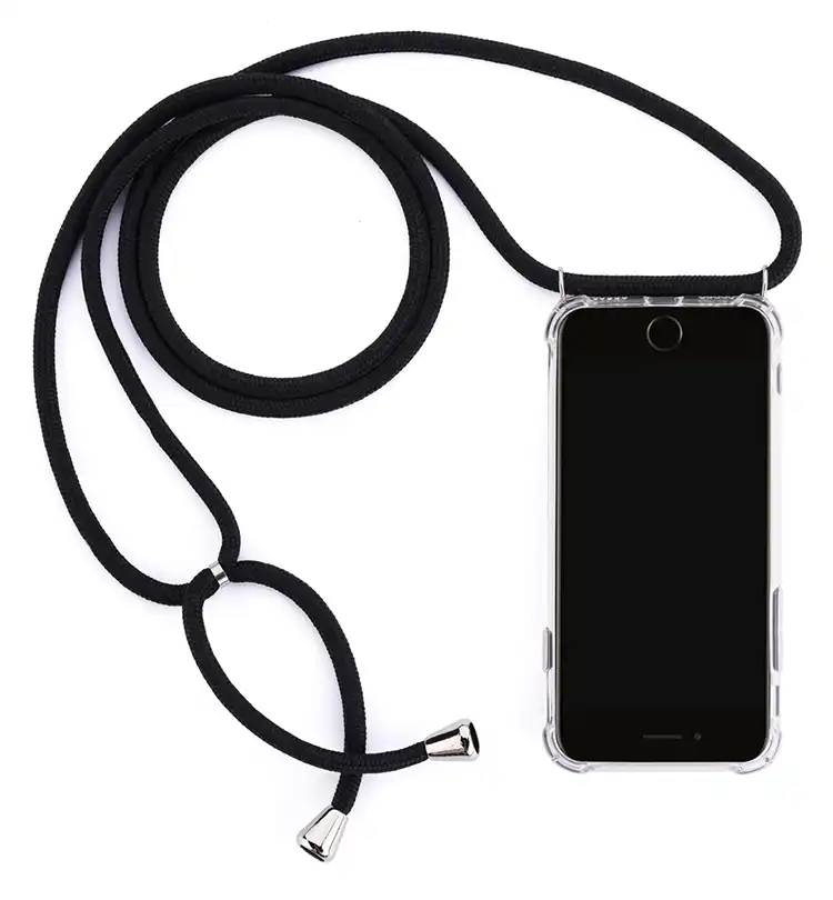 Ququcheng Funda Compatible con iPhone 7//iPhone 8,Ajustable Collar Correa de Cuello Cord/ón Cuerda Carcasa TPU Bumper Silicona Skin Caso para iPhone 7//iPhone 8-Azul