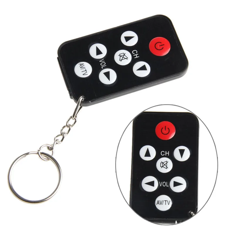 

Key Ring 7 Keys Black Mini Universal Infrared IR TV Set Remote Control Keychain Drop shipping