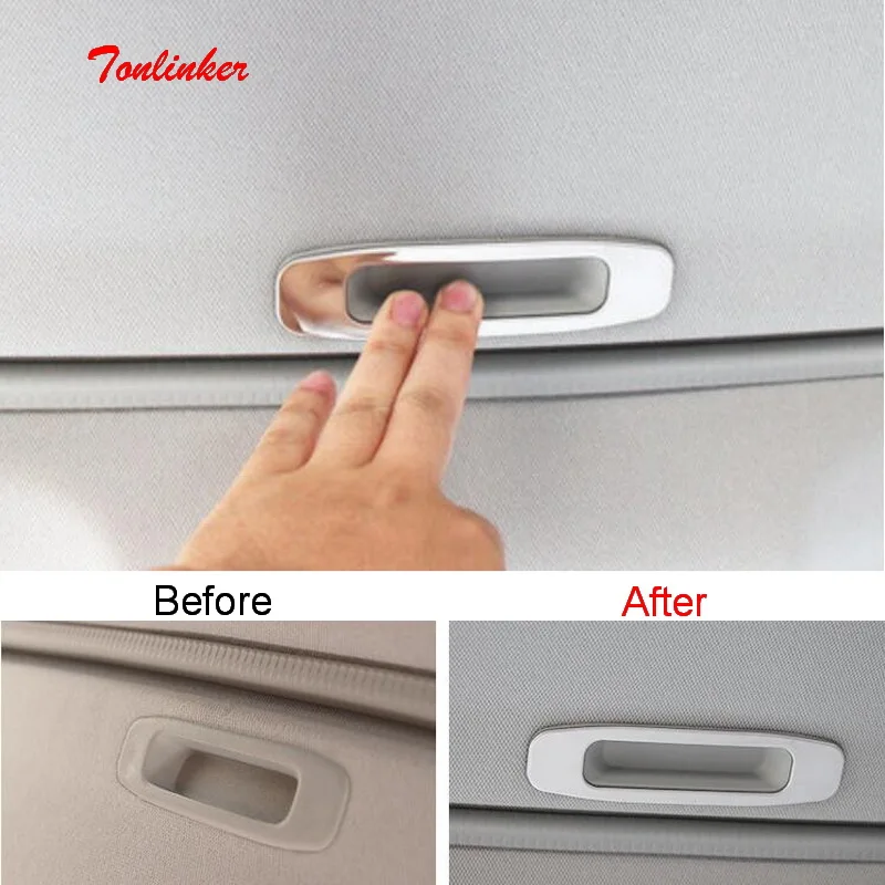 Tonlinker Car sunroof Handle Cover Case Sticker for TOYOTA Corolla Altis 2014-18 Styling 1 PCS Stainless steel sticker | Автомобили и