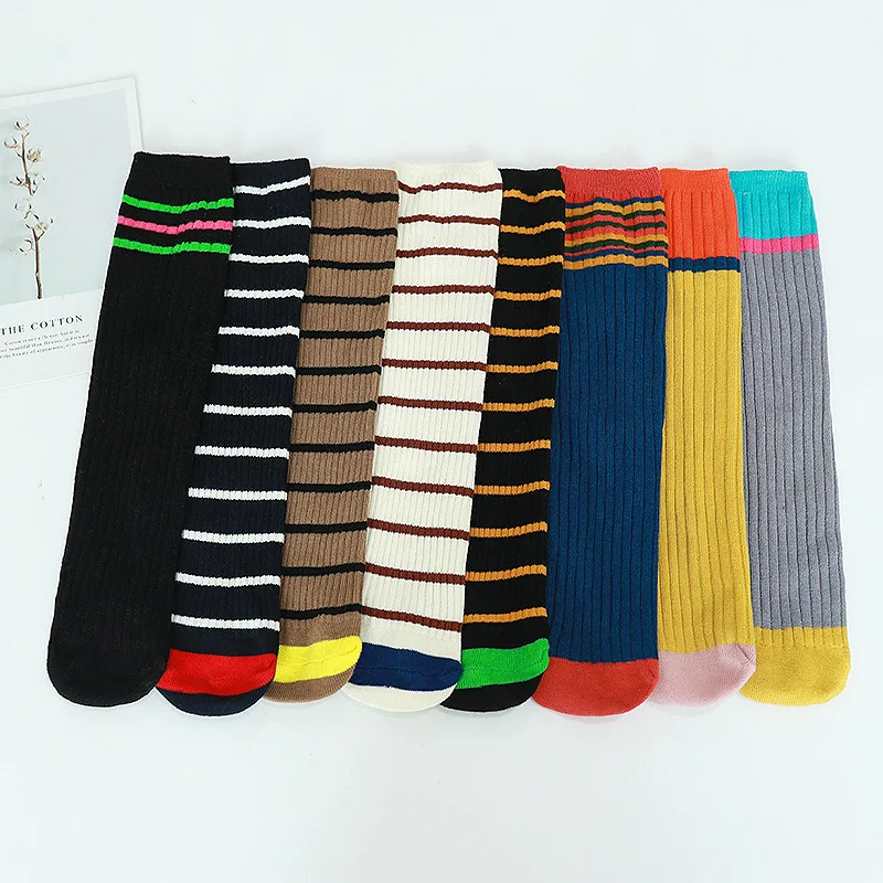 

Kids Knee High Socks Girls Boys Football Stripes Socks Cotton Sports School White Socks Skate Children Baby Long Tube Leg Warm