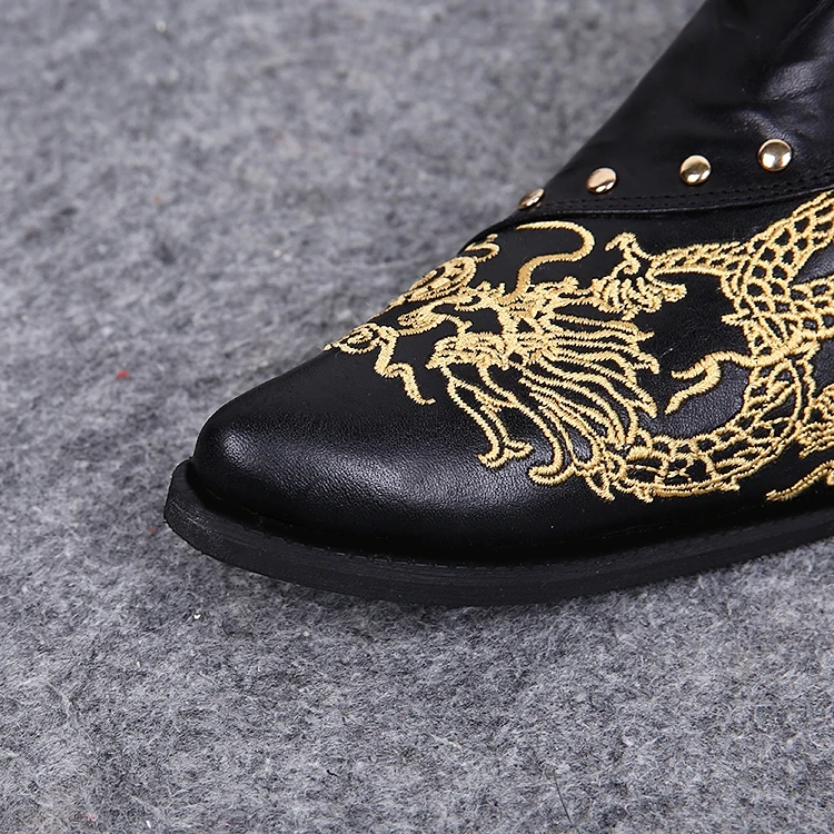 Мужские туфли оксфорды из натуральной кожи черные на высоком каблуке с острым