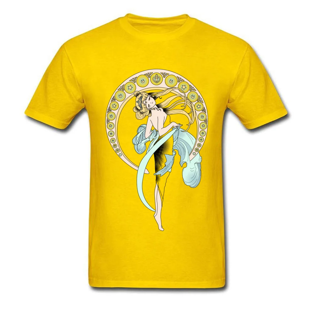 Sailor Moon NewArt T-shirts for Men Classic Father Day Tops T Shirt Short Sleeve 2018 Fashion Custom Tee Shirts Crew Neck Cotton Sailor Moon NewArt yellow