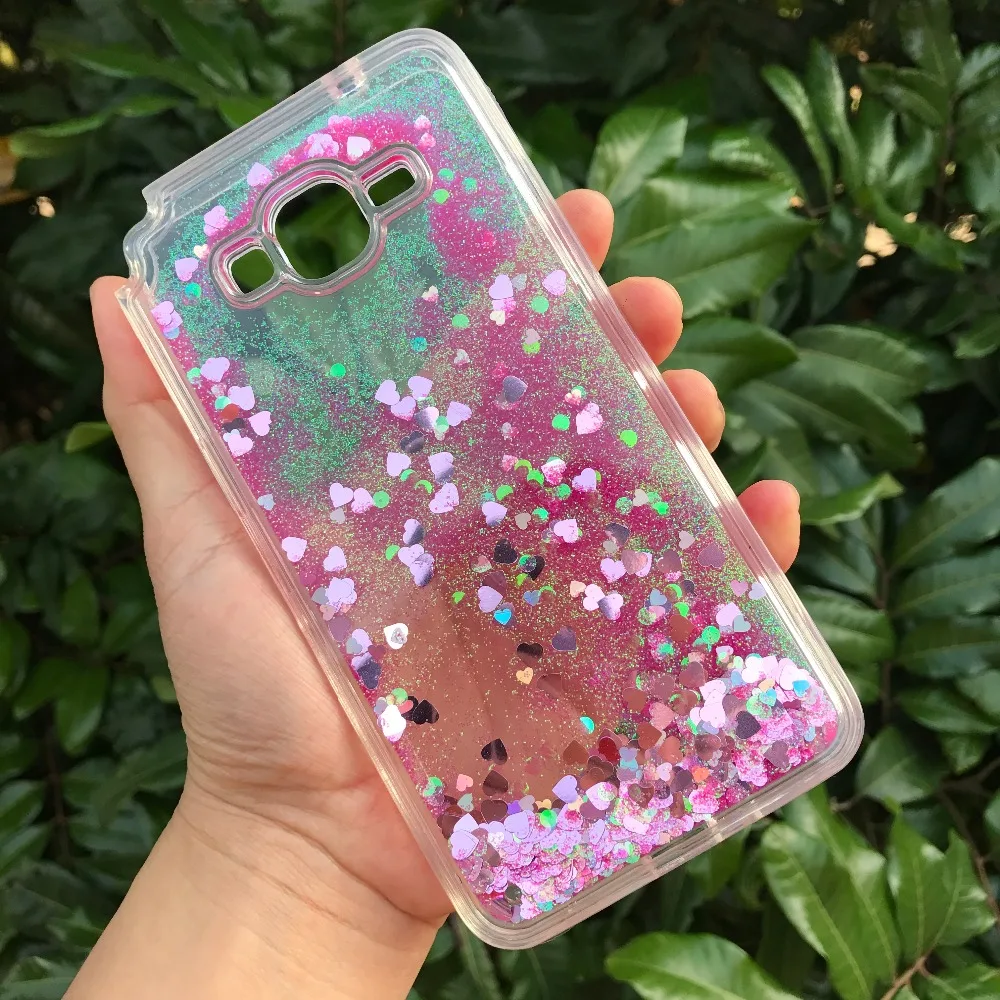 For Samsung Grand Prime Cases Love Liquid Heart Stars Glitter Dynamic Water Quicksand Soft Phone Covers G530 |