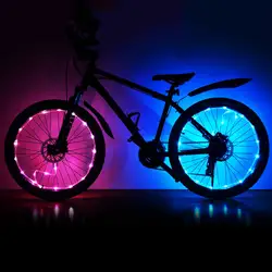 Зарядка через usb велосипед спицевые колеса Light Водонепроницаемый MTB огни 20 светодиодный яркая лампа велосипед аксессуары 2 м строки лампы