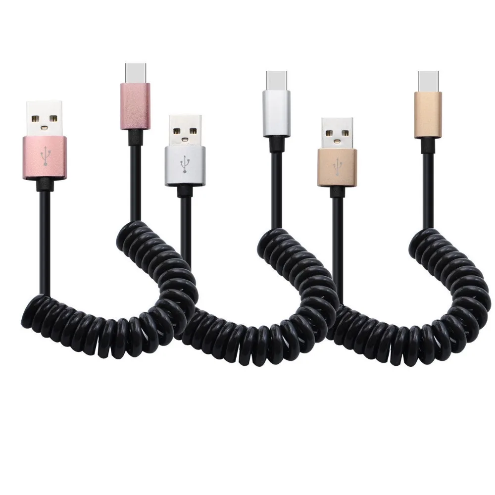العالمي قابل للسحب الربيع ملفوف كابل بيانات USB 3.1 نوع-C بيانات الشحن كابل علامة هواوي سامسونج OnePlus الهاتف المحمول 1 m العالمي قابل للسحب الربيع ملفوف كابل بيانات USB 3.1 نوع-C بيانات الشحن كابل علامة هواوي سامسونج OnePlus الهاتف المحمول 1 m