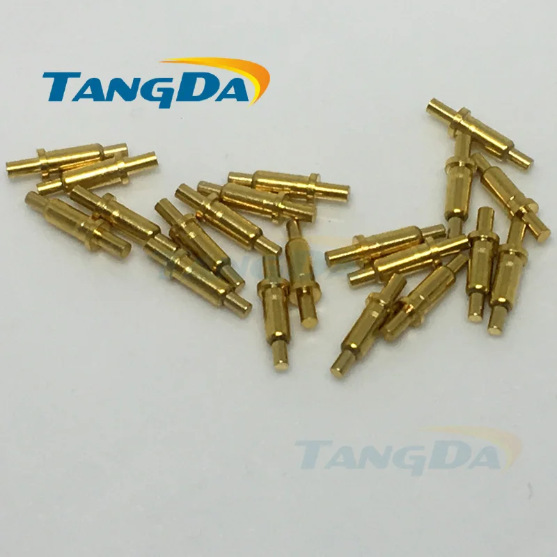 

Tangda 2 7.5 pogo pin connector D 2*7.5mm spring Through Hole DIP Flat head pogopin plating gold copper A.