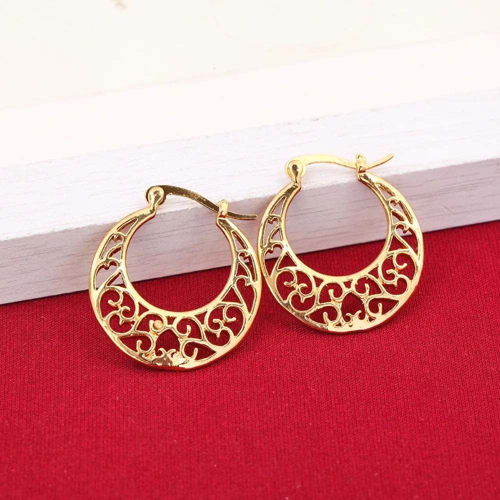 2.9cm Gold Earrings For Women Gold Color Stud Earrings Girl Jewelry
