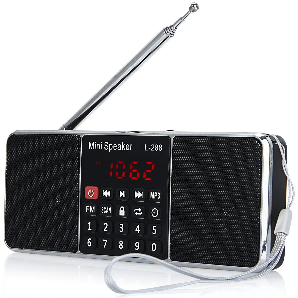 L 288 Mini Portable FM Radio Speaker Stereo Music Player with TFCard