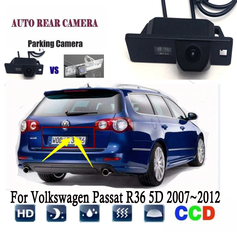 Reverse camera For Volkswagen Passat R36 5D 2007~2012 CCD Night Vision Rear View Camera/license plate Backup Camera | Автомобили и