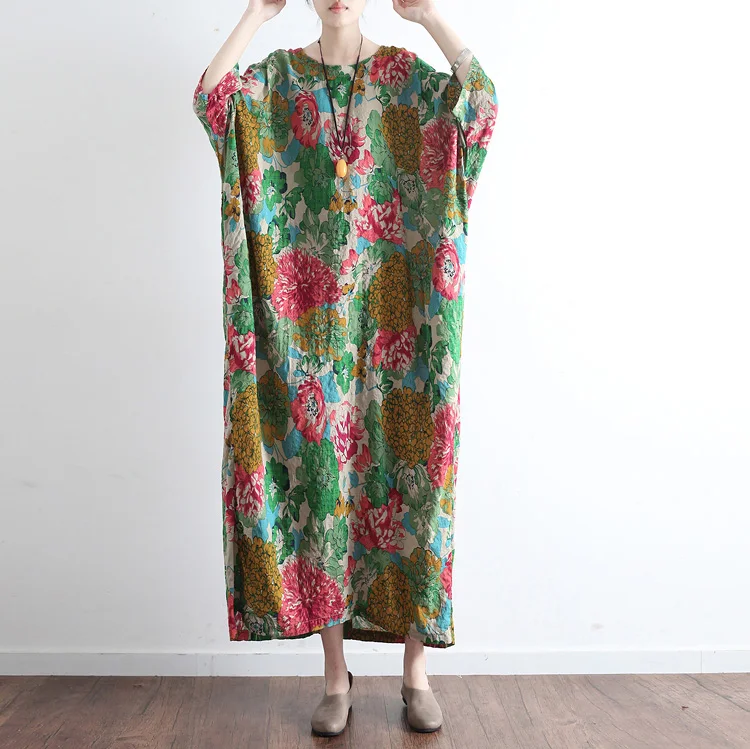2017 Summer Style Plus Size Women Vintage Dresses Maxi Dress Ethic Cotton Linen Floral Print Long Desigual Beach Party Vestidos long-floral-maxi : image 2017 Summer Style Plus Size Women Vintage Dresses Maxi Dress Ethic Cotton Linen Floral Print Long Desigual Beach Party Vestidos long-floral-maxi