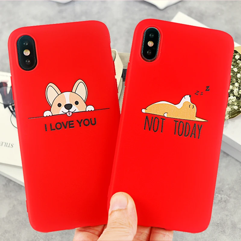 Забавный мобильный телефон чехлы для iPhone X XS MAX XR 6s 7 8 Plus чехол милый корги собака