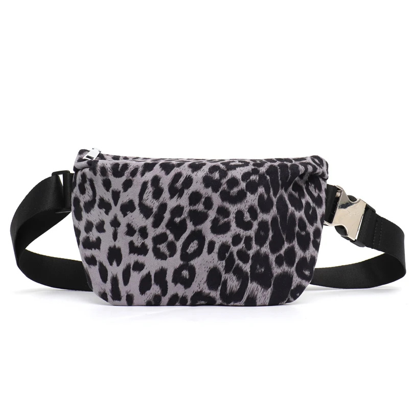 CEZIRA новые женские сумки на ремне с леопардовым принтом, прогулочный кошелек на талию, сумки на молнии для девочек, сумка на грудь - Цвет: Grey