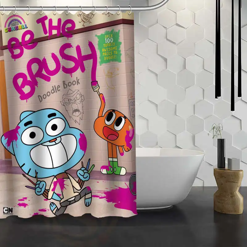 

CHARMHOME Hot Sale Custom The Amazing World of Gumball Shower Curtain Waterproof Fabric Bath Curtain for Bathroom