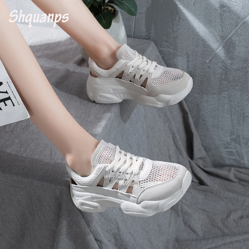 

2019 Fashion Brand Casual Shoes Woman Mesh Breathable Platform Sneakers Female Trainers Sapato Feminino Scarpe Donna Espadrilles