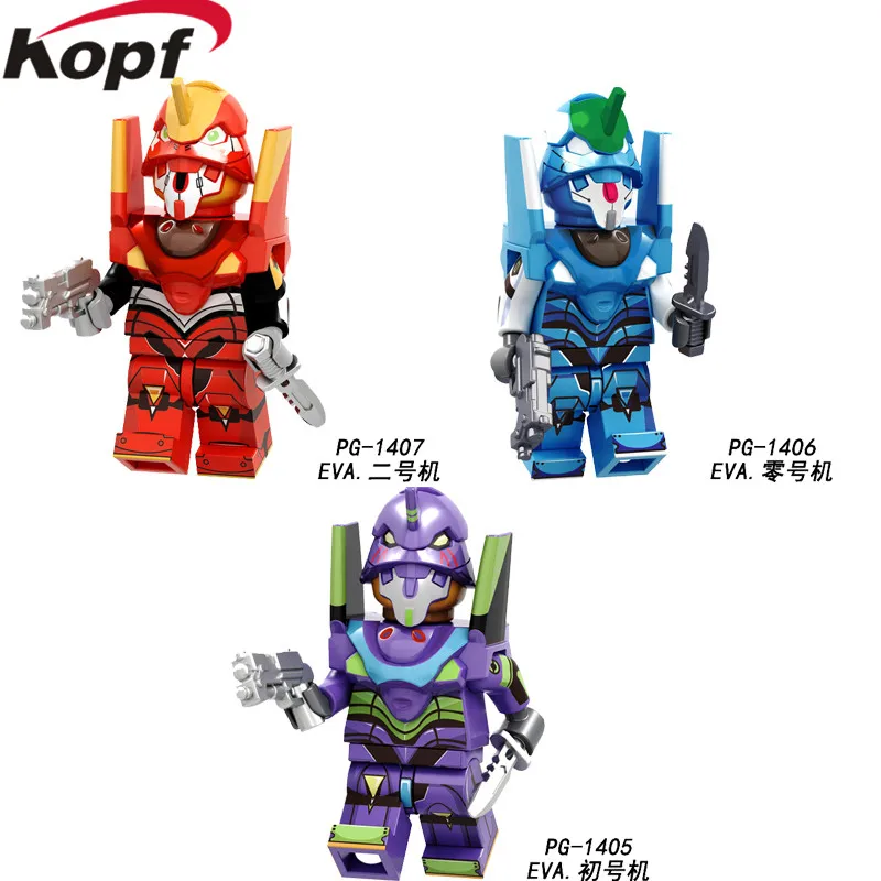 

PG1405 PG1406 PG1407 Legoings EVA Evangelion Asuka Langley Soryu Action Figures Building Blocks Bricks For Children Toys Gift