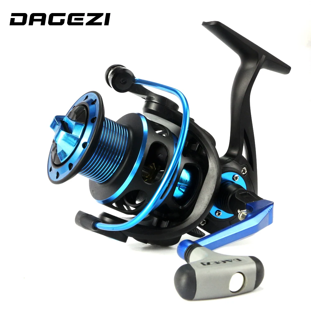

DAGEZI 3000 Series 9+1 Ball Bearings Sea Spinning Fishing Wheel 8KG Max Drag Power 5.2:1 Carp Fishing Reel blue/red color