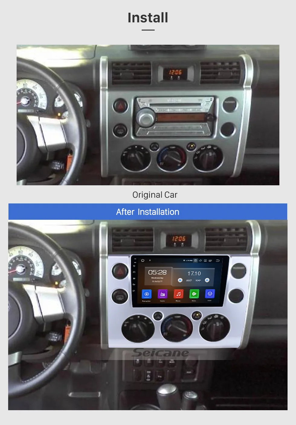Sale Seicane Android 9.0 4G RAM Car Head Unit Radio Audio GPS Multimedia Player For Toyota FJ CRUISER  2007 2008 2009 2010 2011-2018 2