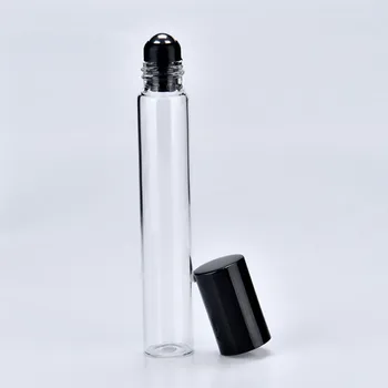 

100pcs/Lot Wholesale 8ml Glass Perfume Bottle Empty Black Cap 8g Essential Oil Container Refillable Women Epmty Cosmetic Pot