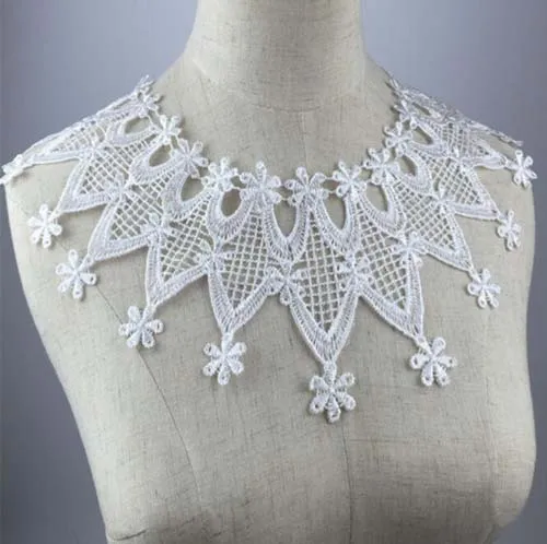Белый вышивка воротник Венеция с блестками цветочной вышивкой аппликация кружева воротник аксессуары для одежды Скрапбукинг