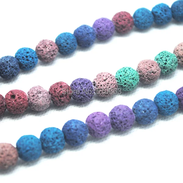 

64 Pieces/Lot Mix Colors Lava Stone Volcano Beads Accessories Size 12mm