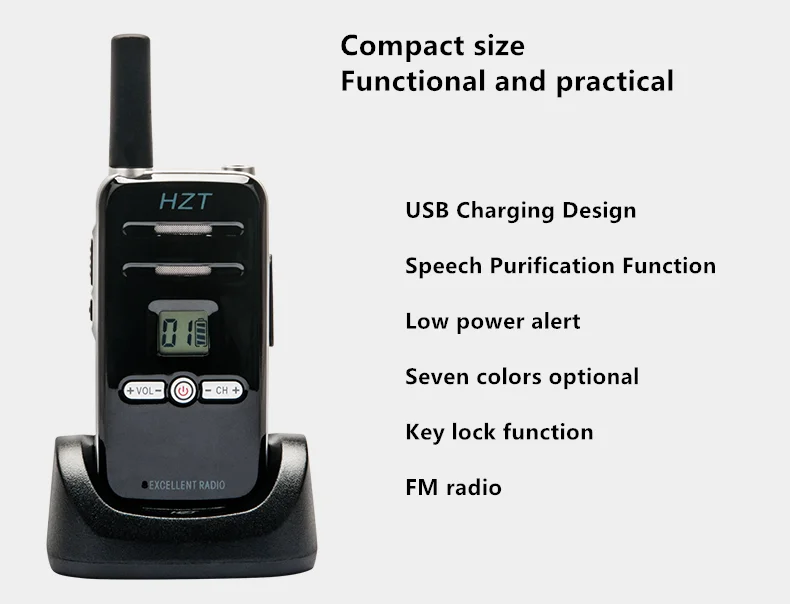 HZT-T6 рация мини семейный отель двухстороннее радио УВЧ 5 Вт usb зарядка рация радио приемопередатчик