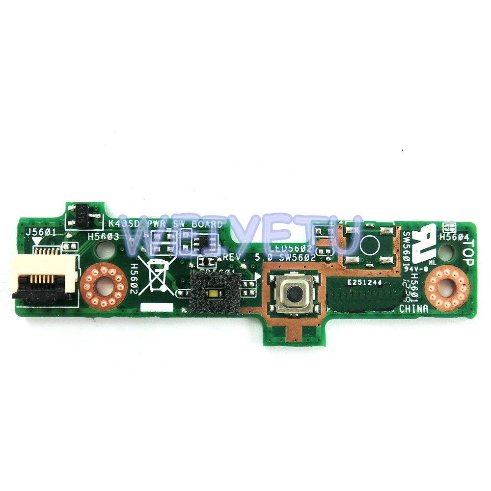 

K43SD PWR_SW BOARD Power Switch Button Board For ASUS A43S X43S K43S K43SD K43SV K43SJ K43E K43SM Laptop motherboard