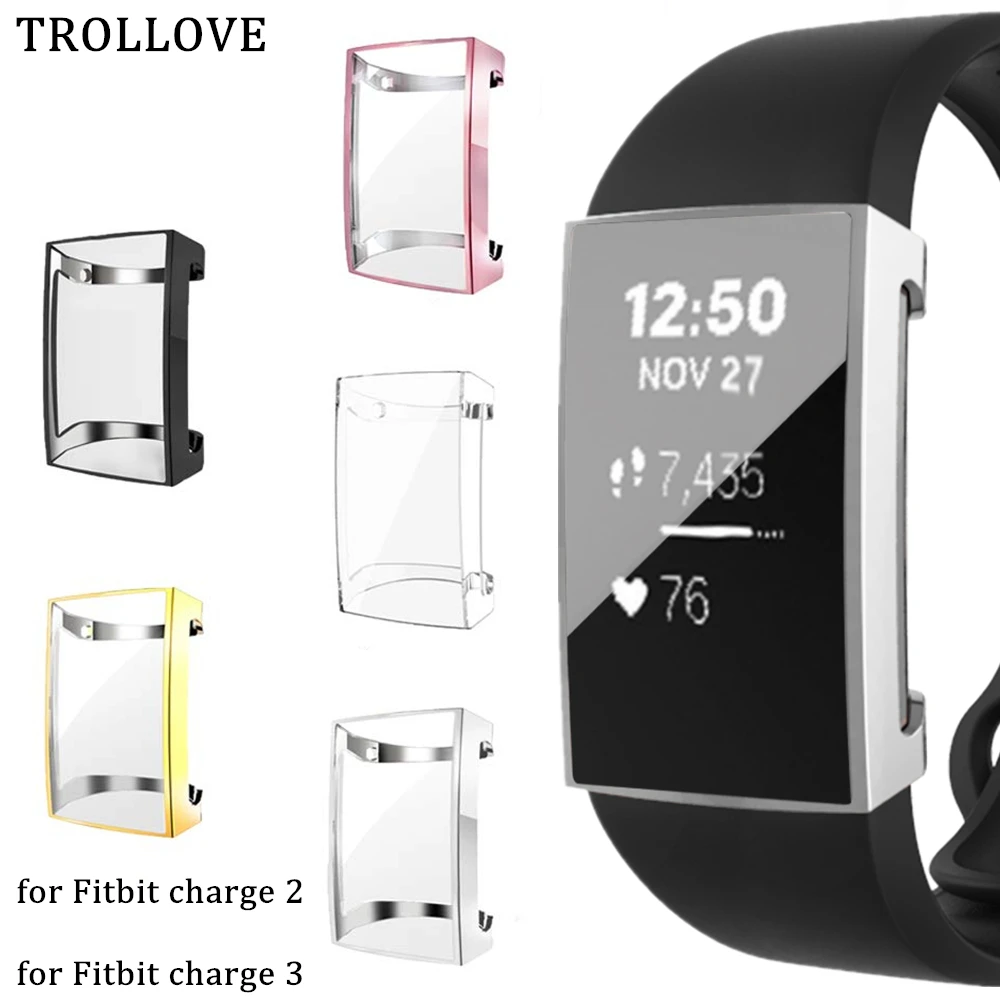 

Screen Protector Case for Fitbit Charge 3 Soft TPU Ultra Thin Clear Shell Cover for Fitbit Charge 2 Smart Watch Band Accessories