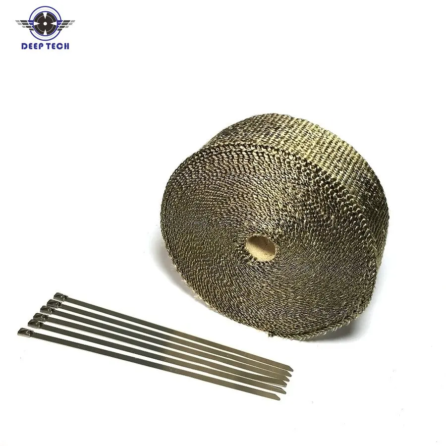 

2''x50' Motorcycle Exhaust Wrap Muffler Pipe Header Downpipe Auto Manifold Heat Resistant Wrap With 8 Pcs Cable Ties