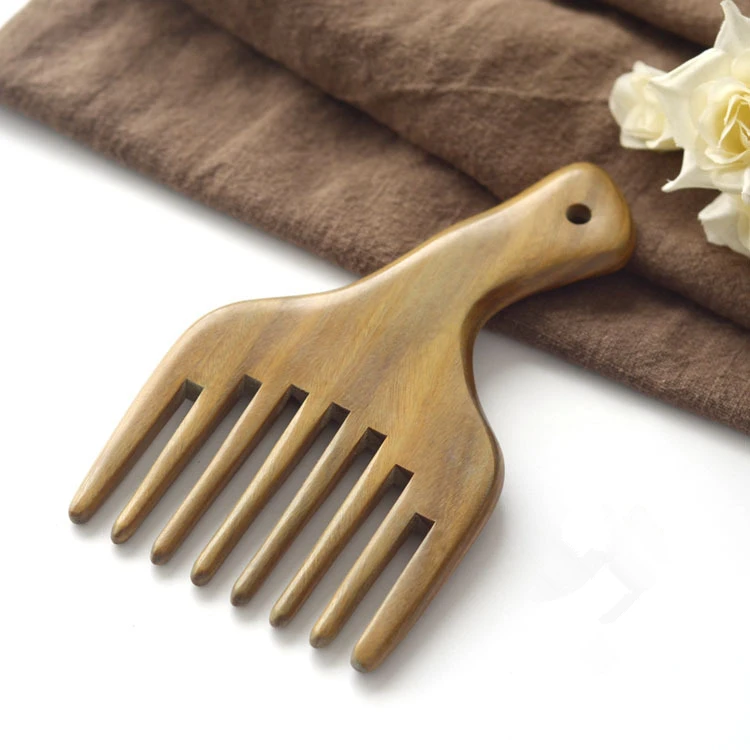 

1PC Fine wide-toothed Green Sandalwood Comb Thick And Durable Hairbrush Scratching Head Massage comb... G0413