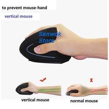 

Mouse Human Engineering Computer Optical Rechargeable Adjustable DPI Wireless 6 Buttons for Laptop pc Ergonomic Vertical Mouse