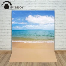 Allenjoy photographic background Sea Sky Beach Cloud backdrops newborn wedding props digital 150x200cm