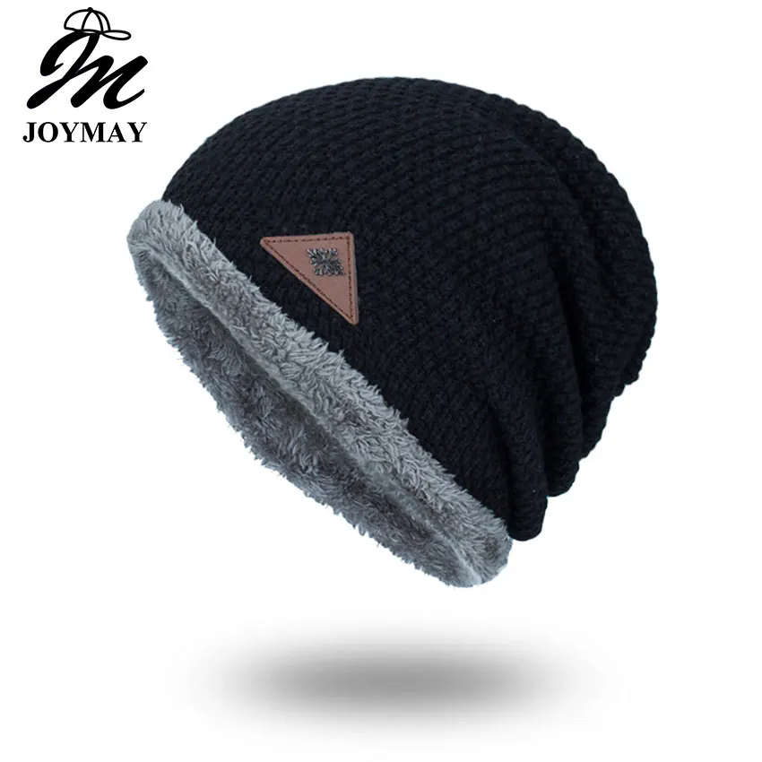 Зимние шапки Joymay, одноцветная шапка унисекс, простая теплая мягкая вязаная шапка с черепом, шапки, колпачок, шапка s для мужчин и женщин WM065