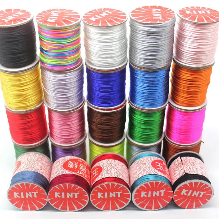 

Hot Sale 60m/Pc 1.5mm Reel Of Nylon Blend Color Red Chinese Satin Silk Knot Macrame Cord Beads Braided Wire For DIY Bracelet