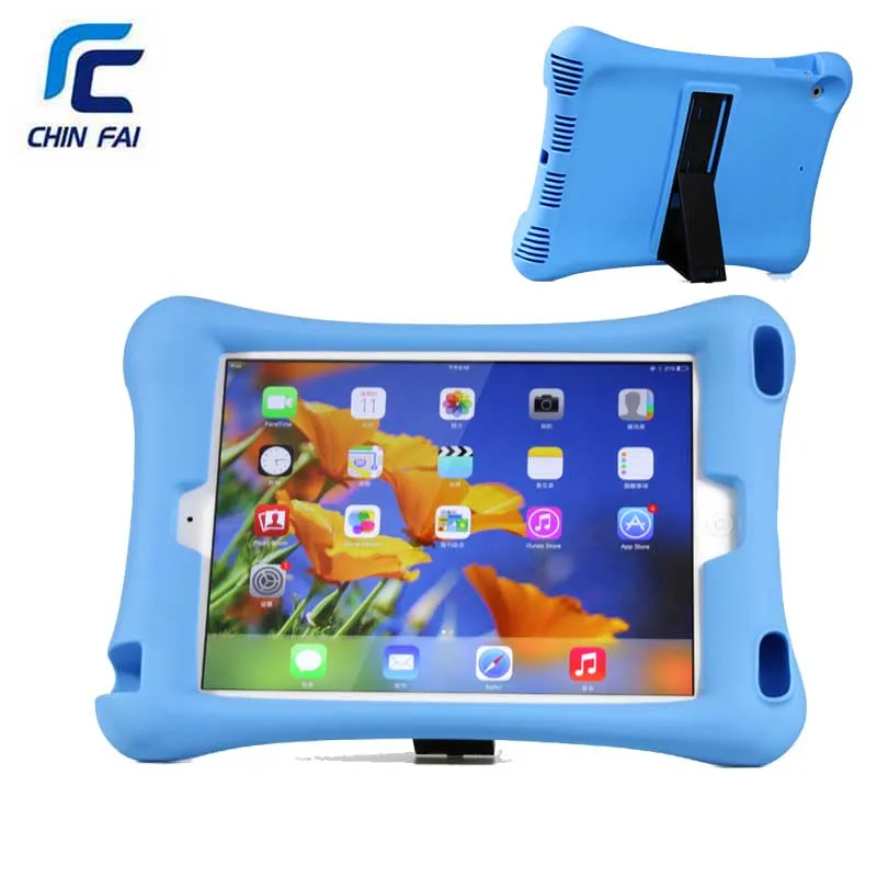 

Chinfai Silicon Soft Shockproof Case with Stand for iPad air 9.7 inch Waterproof Cover for iPad Air 2 Kids Case for iPad 6