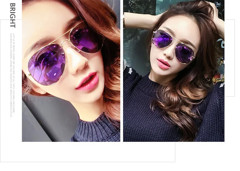 ASUOP2018 new ladies retro cat eye sunglasses luxury brand fashion men's pilot glasses UV400 night vision goggles night vision goggles (10)