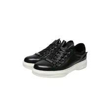 HEYIYI Brand Men Casual Shoes 3D Print Genuine Leather Fashion Shoes Spring Autumn Metal White Lace-up Slid Flat Shoes